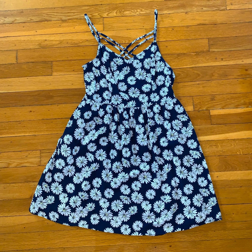 Blue floral sun dress